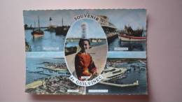 CPSM Grand  Format   SOUVENIR DE GUILVINEC  -  Le Phare - Le Port - La Digue - Guilvinec