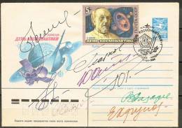 Space. USSR 1988. Cosmonaut Day. Cover Signed By 8 Cosmonauts!!  Cancel 12.04.88 Star City. - Russia & USSR