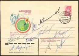 Space. USSR 1991.  9  Cosmonauts  Signing On Govt. Cover..Cancel 12.04.91 Moscow. - Russie & URSS