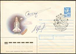 Space. USSR 1990. Soyuz T-8 Crew Alexander Serebrov And Gennadi Strekalov Signed Pict. Cover. - Russia & USSR