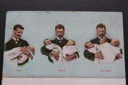 CPA(Allemagne) Annonce Naissance Humoristique :réjoui,résigné, Désespéré : De 1 à 3 Bébés Nouveau-nés >  Bonne Chance - Birth