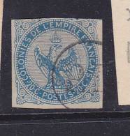 COLONIES GÉNÉRALES N° 4 20C BLEU TYPE AIGLE IMPÉRIAL OBL RÉUNION - Águila Imperial