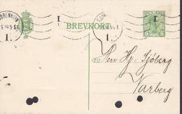 Denmark Postal Stationery Ganzsache Entier 5 Ø König Christian X. Brevkort KØBENHAVN I. 1914 VARBERG Sweden (2 Scans) - Ganzsachen