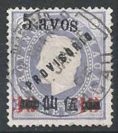 MACAU -1894, D. Luis I, C/ Sobrecarga«PROVISÓRIO» E Sobretaxa,  5 A. S/ 30 S/  200 R.  D. 12 3/4  (o)   MUNDIFIL Nº 69 - Usati