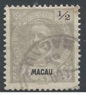 MACAU - 1898, D. Carlos I,  1/2 A.  D. 11 3/4 X 12  (o)   MUNDIFIL  Nº 78 - Usati