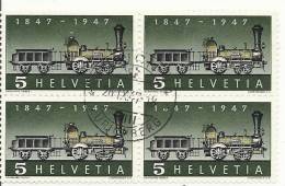 1947 Fehlende Speiche 277 2.01 Im Viererblock TOP Gestempelt KW 300 - Errores & Curiosidades