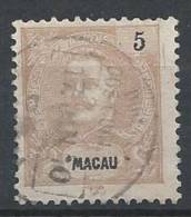 MACAU - 1900, D. Carlos I. Novos Valores  ,  5 A. (castanho Claro)   (o)   MUNDIFIL  Nº 95a - Gebraucht