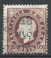 MACAU - 1902,  Tipos Coroa, D. Luis I, Fita Direita C/ Sobretaxa ,  18 A. S/ 100 R.   D. 12 3/4   (o)   MUNDIFIL  Nº 108 - Gebraucht