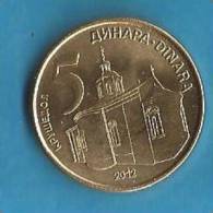 2012 X  UNC SRBIJA SERBIA 5 DINARA  MONETA  UNC - Serbie