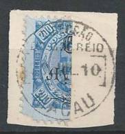 MACAU -1902, Tipos Coroa, D. Carlos I, C/ Sobretaxa, (BIPARTIDO)  6 A. S/ 200 R.  D. 11 3/4 X 12 (o)   MUNDIFIL  Nº 117a - Gebraucht