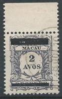 MACAU - 1910,  Selos De Porteado, Com Sobrecarga,  2 A.    D. 11 3/4 X 12   (o)   MUNDIFIL  Nº 143 - Usados