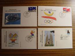 4x ESPAGNE SPAIN SPANIEN JO JEUX OLYMPIQUES OLYMPIA ETE COBI  FDC BARCELONA - Sommer 1992: Barcelone