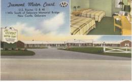 New Castle DE Delaware, Tremont Motor Court Motel Lodging Auto, C1950s Vintage Linen Postcard - Altri & Non Classificati