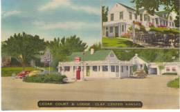 Clay Center KS Kansas, Cedar Court & Lodge, Motel C1940s/50s Vintage Linen Postcard - Autres & Non Classés