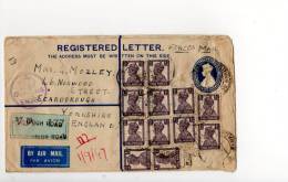 69509)lettera Aerea Indiana Con 13 Valori + Annullo - Airmail