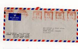 69517)lettera Aerea Indiana Con 4 Valori + Annullo - Airmail