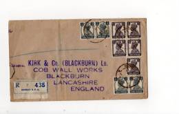 69524)lettera Racc. Indiana Con 7 Valori + Annullo - Airmail