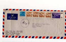 69529)lettera Aerea Indiana Con 6 Valori + Annullo - Airmail