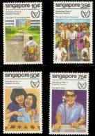 Singapore 1981 International Year Of Disable Persons Stamps Wheelchair Broadcasting Education - Handicap