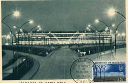 FRANCE Carte Maximum Yvert N° 1283 Aéroport De PARIS-ORLY Obl 1er J PARIS 25/2/61 - 1960-69