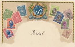 Stamp Embossed Postcard Timbre Ottmar Zieher Gaufrée Bresil Brazil - Guatemala