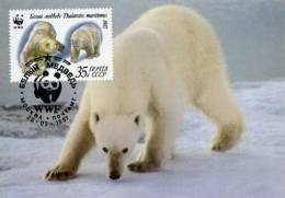 CARTE MAXIMUM 1ER JOUR RUSSIE OURS POLAIRE WWF - Bears