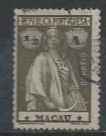 MACAU - 1913-15,  Ceres.   1/2 A. (Papel Pontinhado. D. 15 X 14)   (o)   MUNDIFIL  Nº 210d - Usados