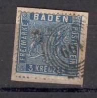 BADEN, MiNr 10 A, Briefstück NS 109 Pforzheim - Usados