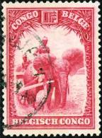 BELGIAN CONGO, CONGO BELGA, FAUNA, ANIMALI, ELEFANTE, 1931, FRANCOBOLLO USATO, Scott 147 - Usati