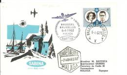 VUELO  BRUSELAS -MALAGA 1962 - Storia Postale