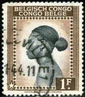 BELGIAN CONGO, CONGO BELGA, 1942, DIFFERENT SUBJECTS, FRANCOBOLLO USATO, Scott 215 - Used Stamps