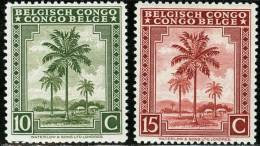 BELGIAN CONGO, CONGO BELGA, 1942, DIFFERENT SUBJECTS, FRANCOBOLLI NUOVI (MLH*), Scott 207,208 - Ongebruikt