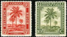 BELGIAN CONGO, CONGO BELGA, 1942, DIFFERENT SUBJECTS, FRANCOBOLLI NUOVI (MNG), Scott 187,188 - Ungebraucht