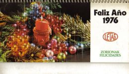 CALENDARIO SOBREMESA AÑO 1976 LETAG EN VASCO Kalender Calendrier Kalendar - Tamaño Grande : 1971-80