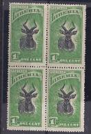 Liberia1918: Yvert140 Mh* Block Of 4 GAZELLE - Animalez De Caza