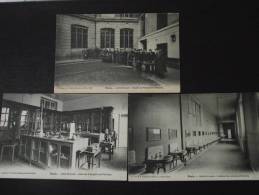 PARIS - Lycée SAINT-LOUIS - Lot De 3 CPA - Salle Collections - Prépa Militaire - Lavabos Des Nouveaux Dortoirs - A Voir - Enseignement, Ecoles Et Universités