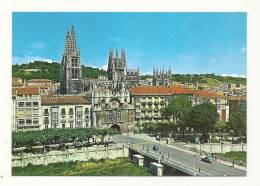 Cp, Espagne, Burgos, Le Pont, L'Arc De Sainte-Marie Et La Cathédrale - Burgos