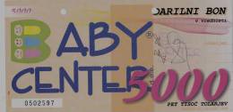 SLOVENIA  - Gift Coupon Baby Center 5000 Tolarjev - Slowenien