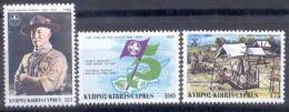 Cyprus Sc585-7 Scouting Year, Scout, Baden-Powell - Unused Stamps