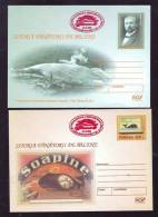 ENTIERS POSTAUX,2XPOSTAL STATIONERY,THE HISTORY OF WHALE HUNTERS,2003,ROMANIA - Wale