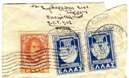 Greece-Military Postal History- Fragment Of Cover Posted From School Of Infantry STG 902 [Chalkis 7.5.1952] To US APO-50 - Sellados Mecánicos ( Publicitario)