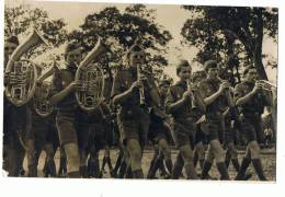 CARTE PHOTO  JAMBOREE 1947 MOISSON  MUSIQUE AMERICAINE - Scoutismo