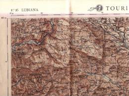 LUBIANA , LJUBLJANA Carta Topografica Fronte Della Guerra 1917 , Touring Club Italiano - Topographical Maps