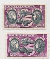 FRANCE - Yvert # A47 - Pionniers De La Poste Aérienne - 2 Stamps With  Different Colors With Different Gum - MINT NH - Neufs