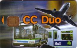 FRANCE CARTE A PUCE CC DUO BULL AVION PLANE BUS  TRAIN METRO PAS COURANTE - Ausstellungskarten