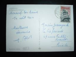 CP POUR LA FRANCE TP 2F CENTRALE DE VIANDEN CAVERNE OBL. 14.8.64 - Briefe U. Dokumente