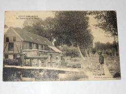 Carte Postale Ancienne : AILLY-SUR-NOYE : La Tannerie Et La Noye , Animé - Ailly Sur Noye