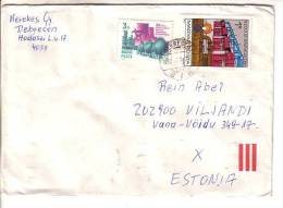 GOOD HUNGARY Postal Cover To ESTONIA 1987 - Good Stamped: Industry - Covers & Documents