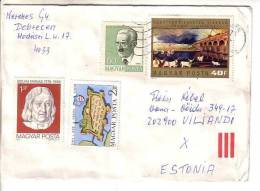 GOOD HUNGARY Postal Cover To ESTONIA 1987 - Good Stamped: Art ; Persons ; Varos - Briefe U. Dokumente