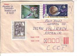 GOOD HUNGARY Postal Cover To ESTONIA 1987 - Good Stamped: Space - Lettres & Documents